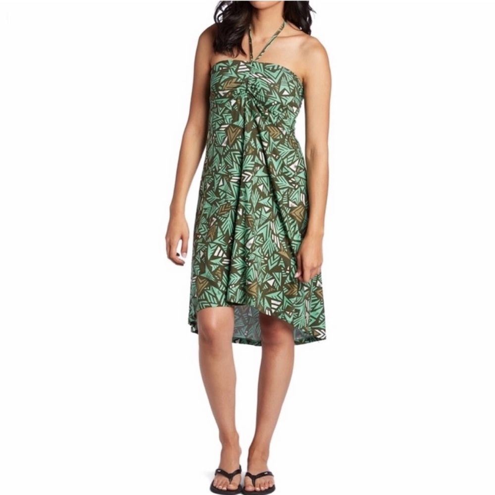 Patagonia Strapless Dress in Green and Brown